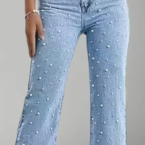 Blank NYC Pearls Front And Back Blue High Rise Jeans - Picture 4 of 11
